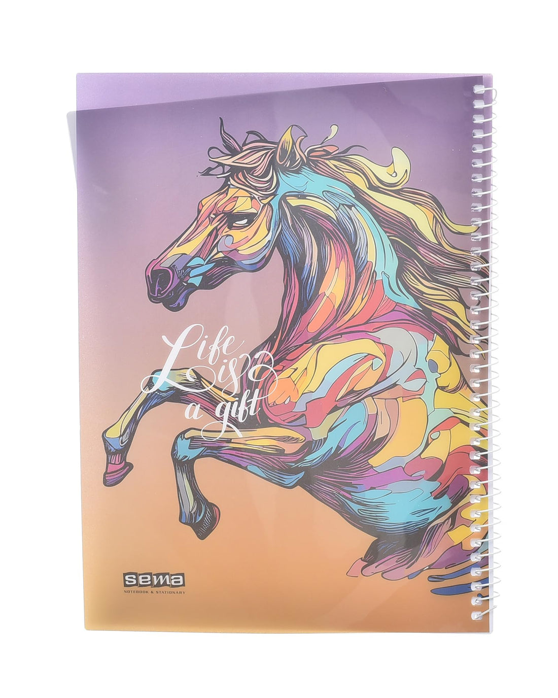 Sema High Quality Spiral Lined NoteBook 20 * 27cm, 70 Sheets For Office And Students - Multi Color