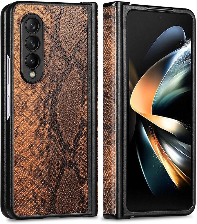 Next Store Leather Case Compatible with Samsung Galaxy Z Fold 6, Slim Stylish Scratch-Resistant Case, Hinge Protection, Durable and Stylish Design, Full Body Protection Shockproof Cover (Brown)
