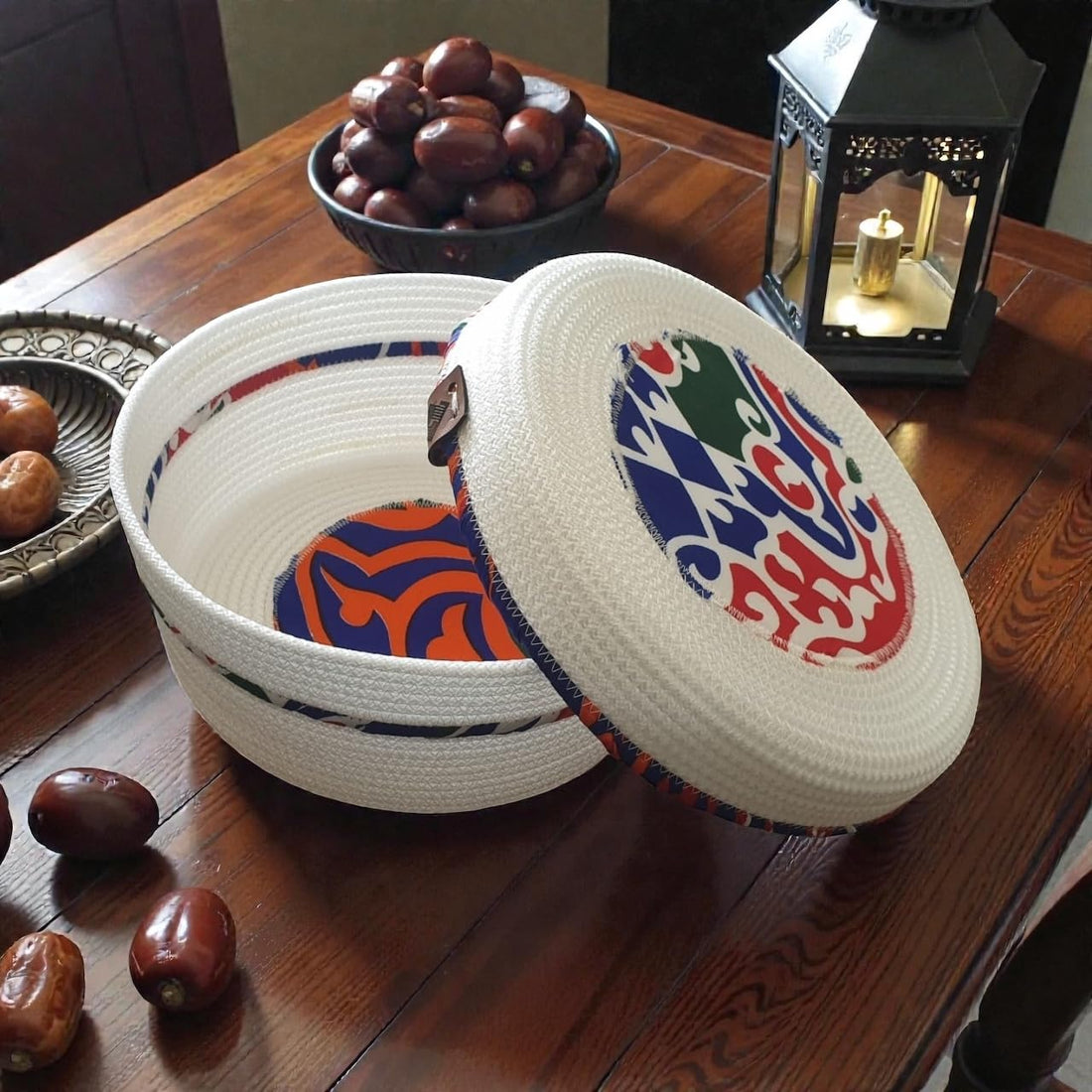 Ramadan Basket with lid,(10×20×10),from woven it