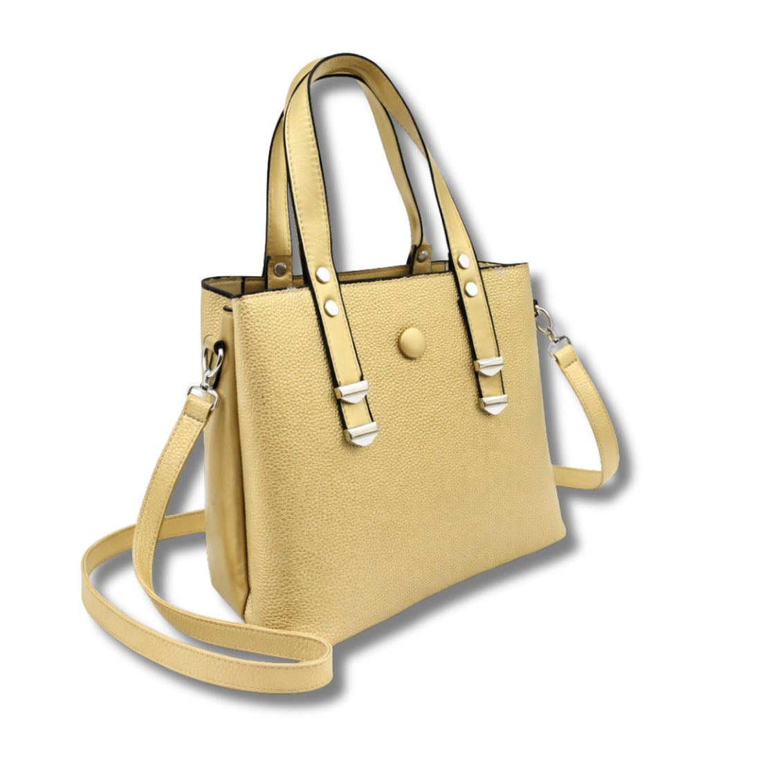 AYSLE 1637 Women’s Pebbled Leather Shoulder, Crossbody & Top Handle Bag | Removable Center Zipper Pocket | Dual Magnetic Compartments | Silver Hardware | 12 Colors | 23×28×14 CM