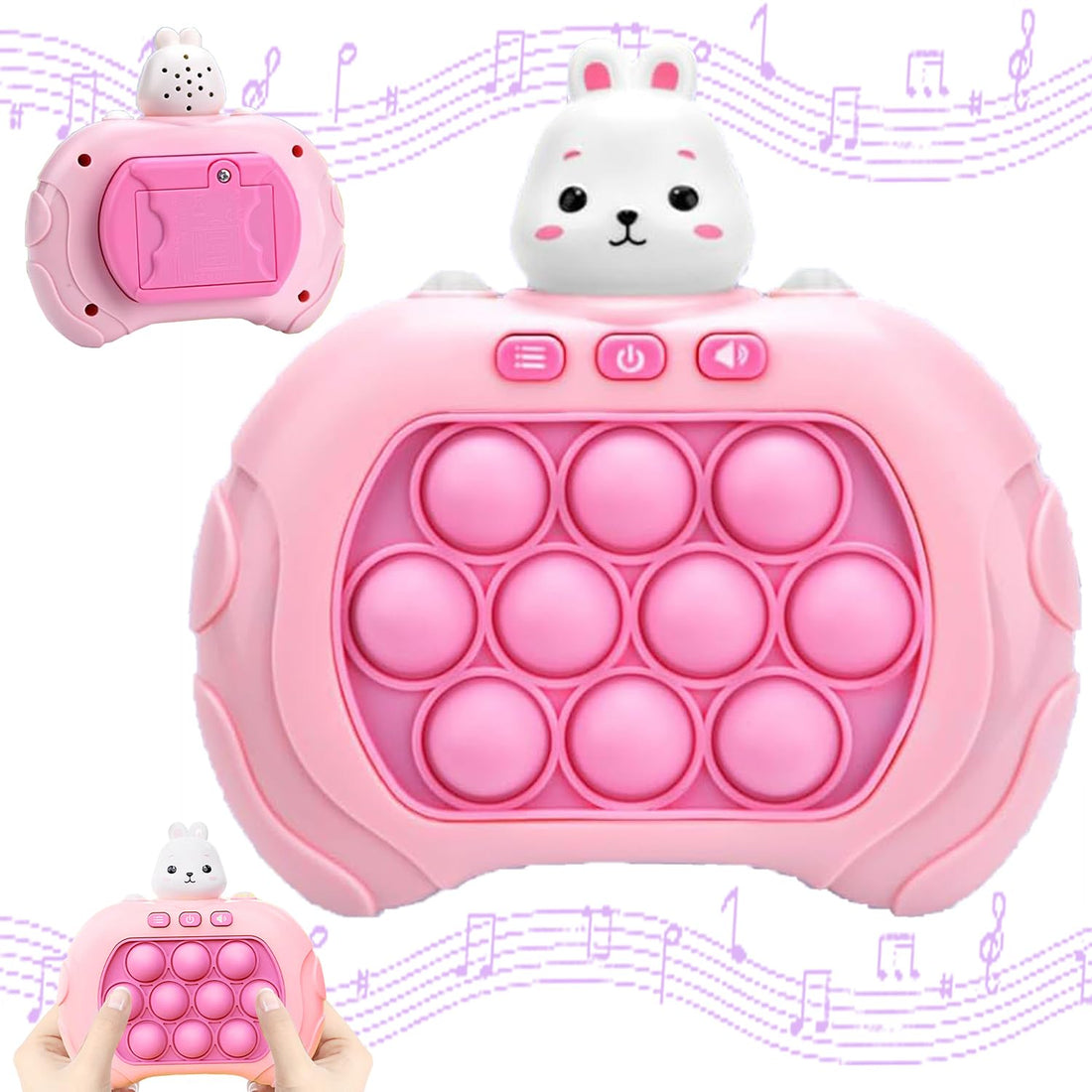 Puzzle Pop Interactive Games, Push Pop Bubble Fidget Toy, Rabbit-Pink