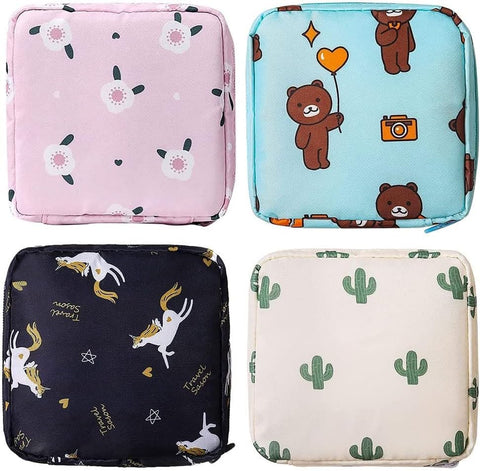 Waterproof Mini Pouch 2 Pack – Small Multipurpose Bags for Everyday Use | Cosmetic Bag, Pad Holder, Stationery Organizer, Travel Pouch | Durable Fabric with Smooth Zipper