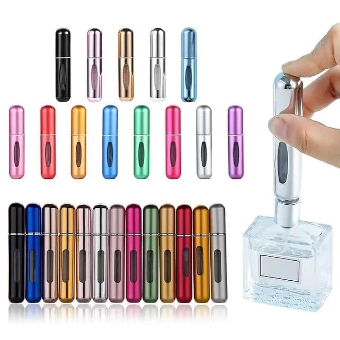 Mini Refillable Portable Fragrance Mist Bottle, Perfume Pump Can, Perfume Spray Bottle, Refillable Fragrance Spray, Refillable Perfume Sprayer, Random Colors (4 Piece)