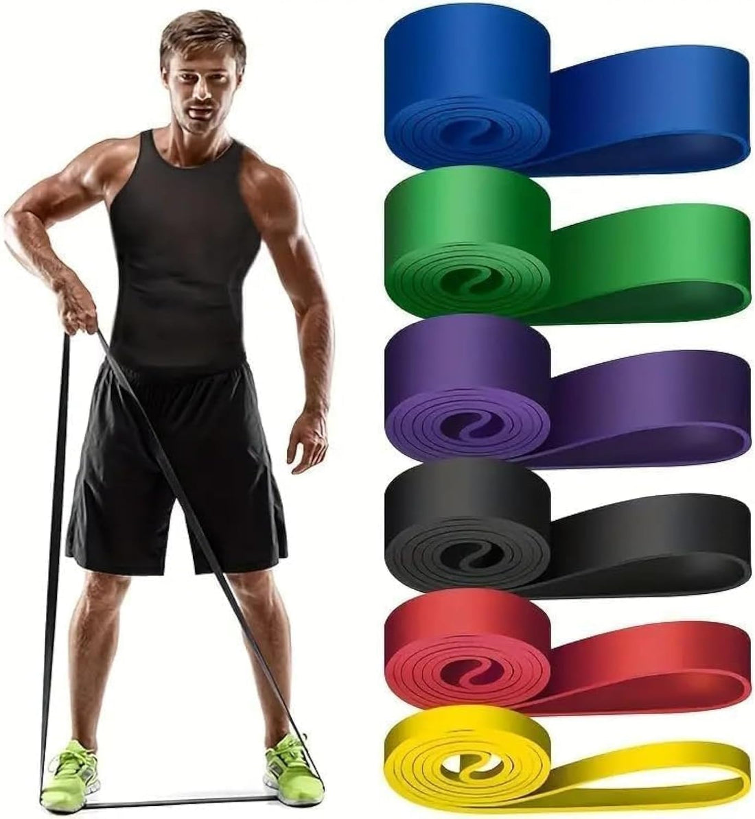 Ultimate Power Premium Latex Resistance Band for Warm-Ups, Muscle Stretching, Strength Building Gym and Training for Men & Women (Green 75-100LBS)