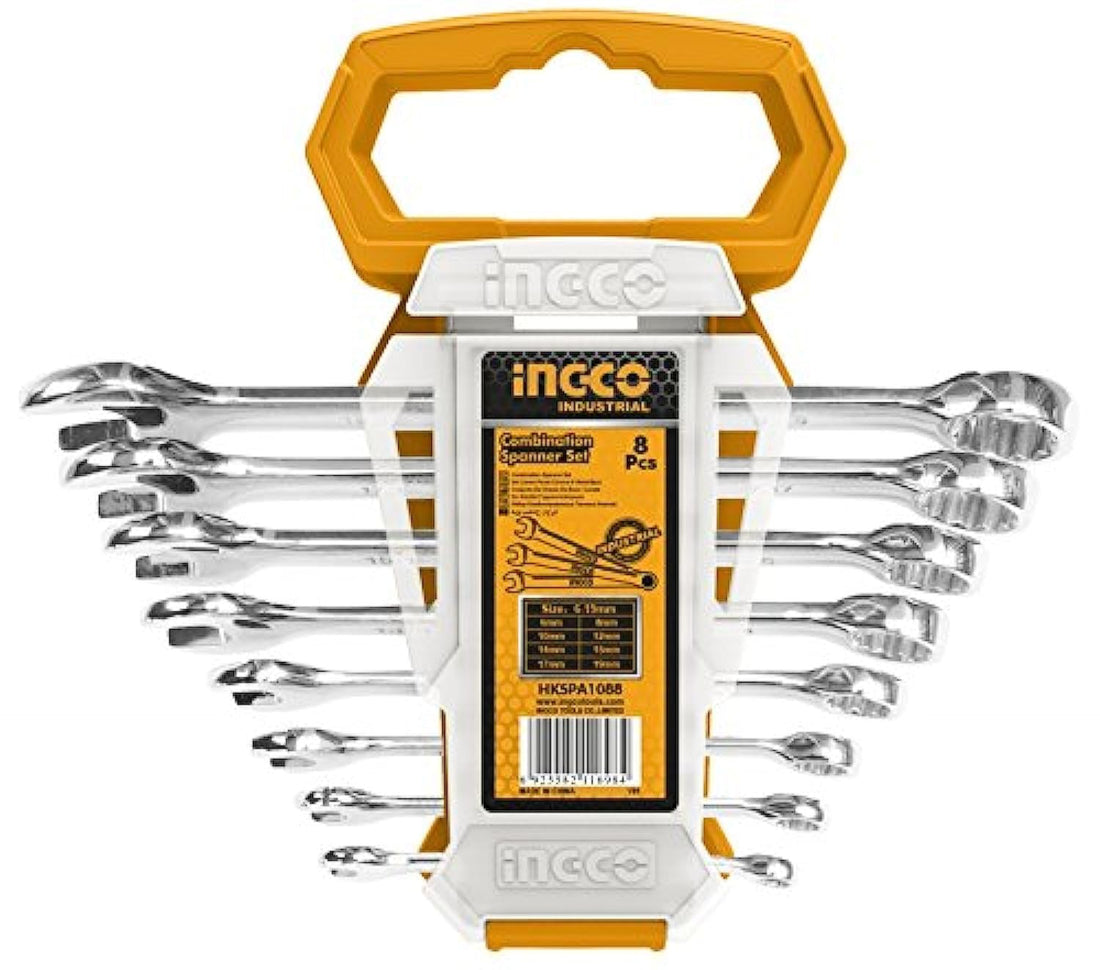 Ingco hkspa1088 8 pcs combination spanner set heavy duty (1 set)