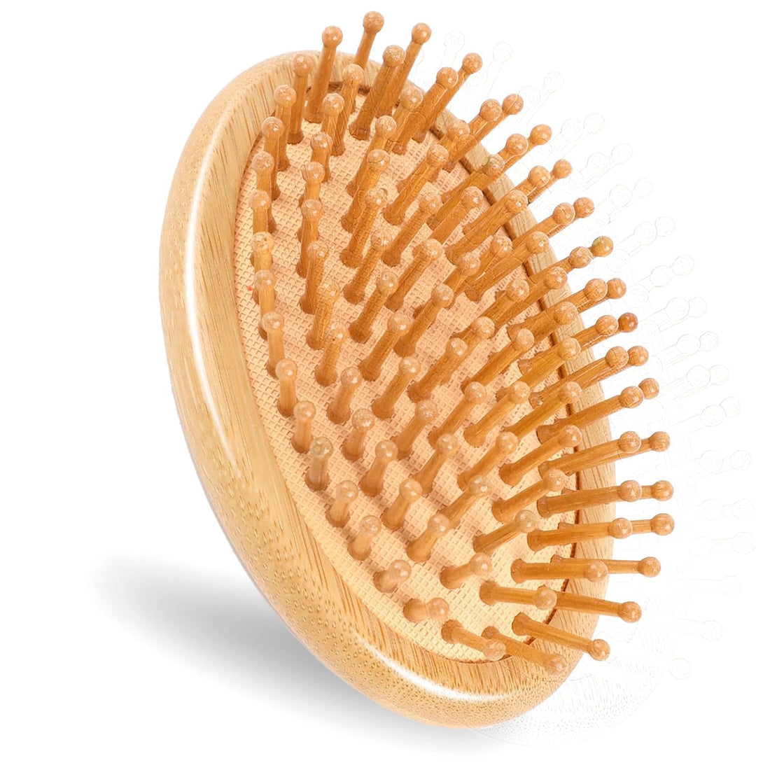 CORSULA MIni Oval Bamboo Brush for Hair Growth, Bamboo Hair Brush Massager Mini Bristles Natural Wooden Scalp Brush Detangling Hairbrush for Women, No Handle Design (OVAL)