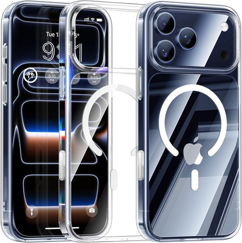Grabist for iPhone 17 Pro Max Case Clear, Compatible with MagSafe, Shockproof Military Grade Protection, Non-Yellowing, Slim Thin Magnetic Phone Case for iPhone 17 Pro Max, Clear (IPhone 17 Pro Max)