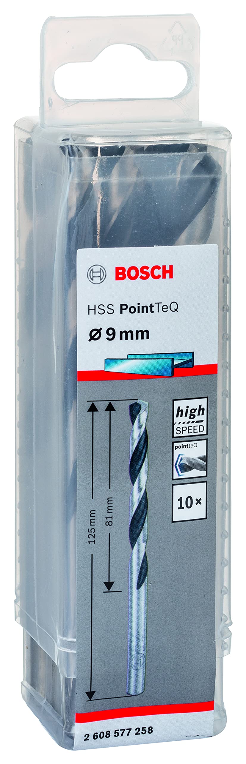 Bosch Pack of 10 Metal Twist Drill Bits - 2608577258