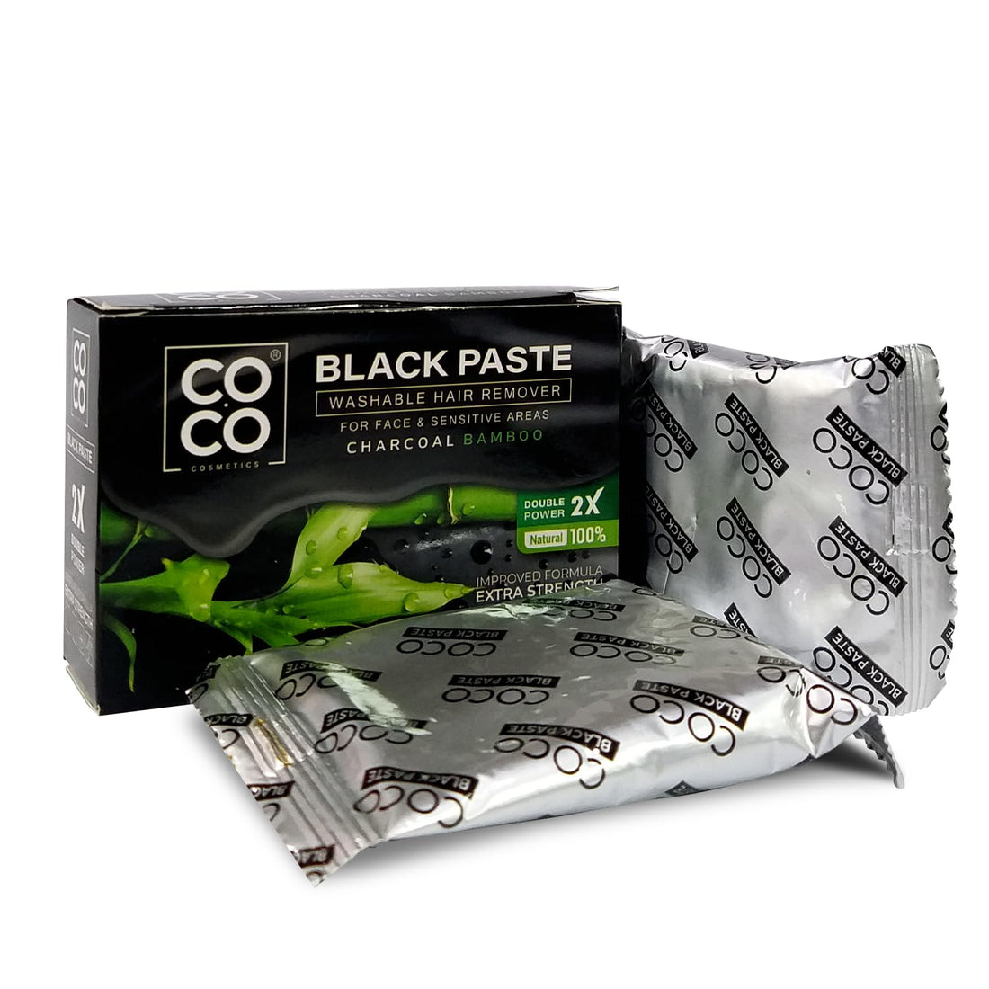 Coco Wax White Paste Washable Hair Remover Charcoal Bamboo 100G