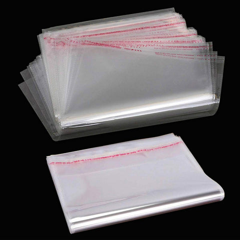 120 Pack 15.5x21.3cm and 21.5x31cm Combination Clear Cellophane Bag Self-Adhesive Sealing Treat Bag OPP Plastic Bags Apply to Wedding Bread Soap Cookie Valentine's Day Decoration A4 A5 Size