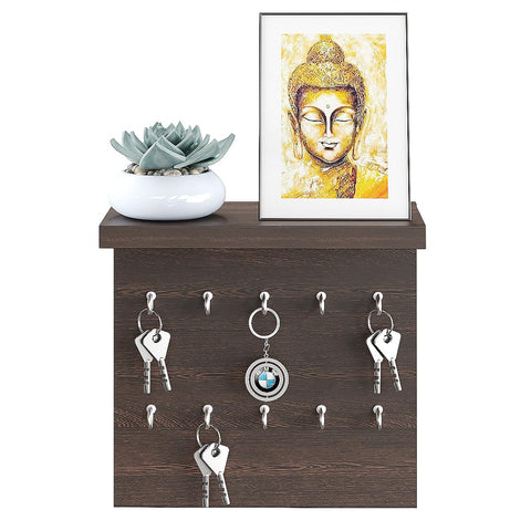 FURNEASER Zenn Wooden Key Holder/Wall Decor/Hanging Key Chain Holder/Stand/Key Hanger/Multipurpose/Key Hook/Rack/Organiser/Shelf for Home, Shop, Store & Office (Wenge)