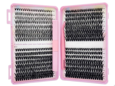 LAHES 660PCS - Extensions Individual Lash Volume 6D mink - FREE EYELASHES - Natural Eyelashes+ glue +twezzer -ONE BY ONE (40D-60DMIX-80D-MIX)