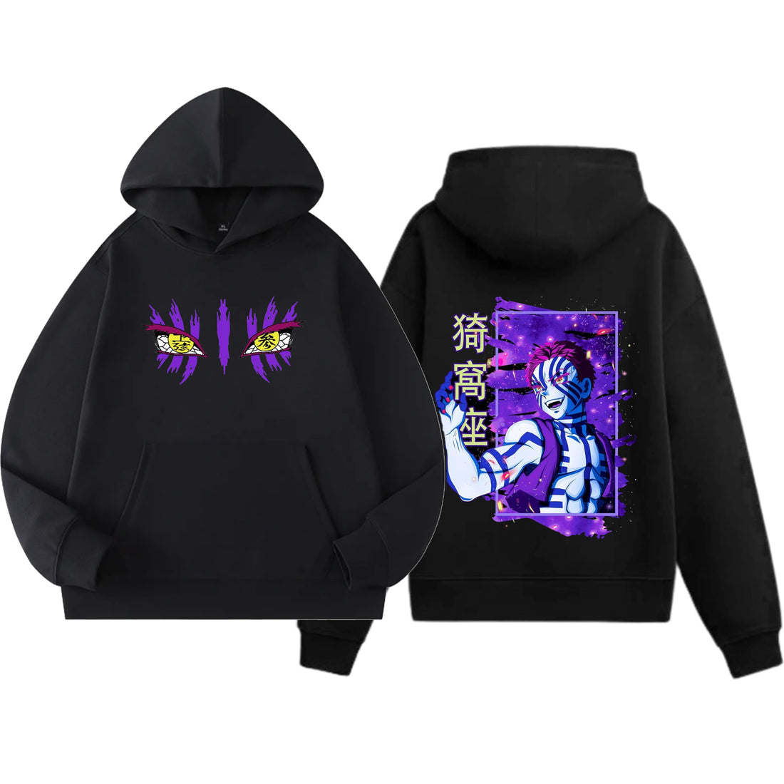 Anime Cotton Hoodie, Black with Amazing Print Design, Pullover Sweatshirt unisex 30