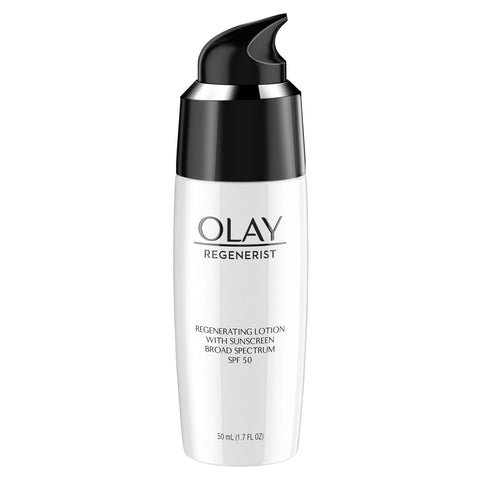 Olay Regenerist Regenerating Face Lotion With Sunscreen Broad Spectrum SPF 50, 1.7 Fl Oz, Packaging May Vary
