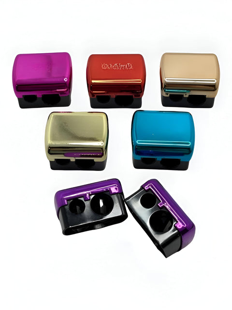 Assorted Color Sharpener - Dual-function cosmetic tool for eyebrow pencils, 2-pack with sleek design for precision and on-the-go touch-ups. (7pcs)