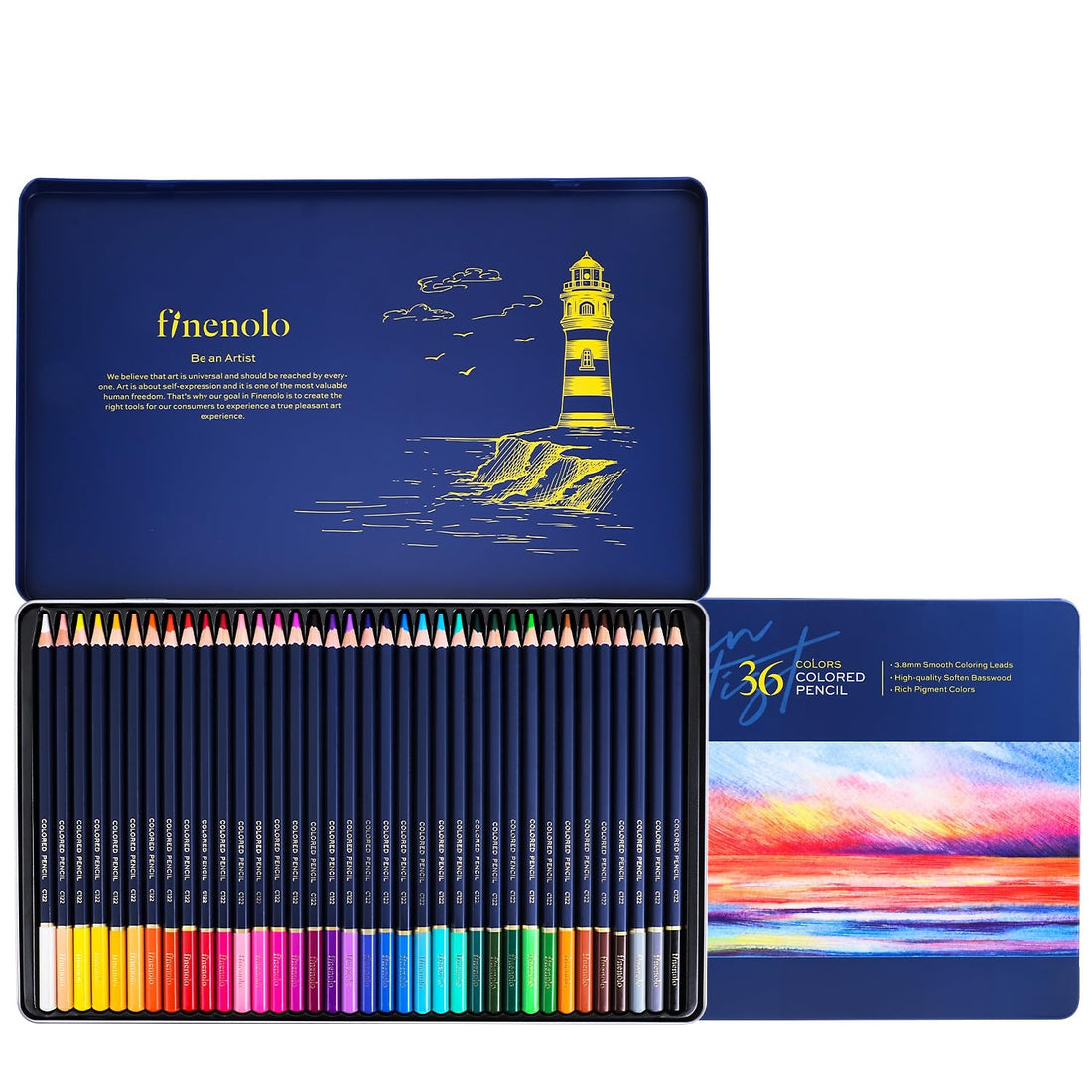 Deli EC122-36 Colored Pencil 36-Pieces Set, Multicolor
