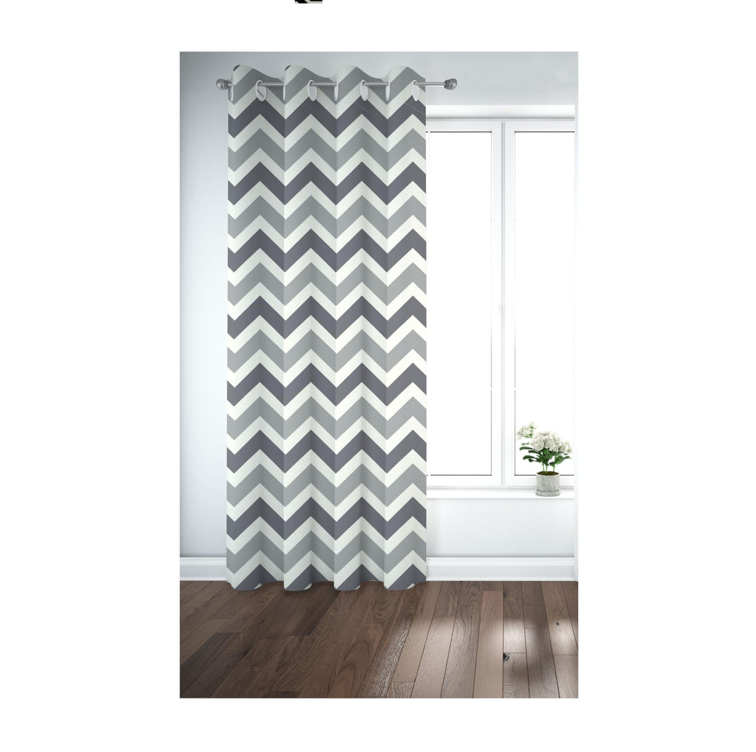 Cartela fabrics Print Curtain Grommet PR1230 (1 panel) (Grey, 130Wx260H)