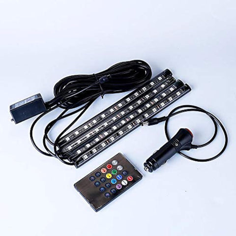 7 RGB LED Atmosphere Decoration Car Interior Strip Light with Remote Control