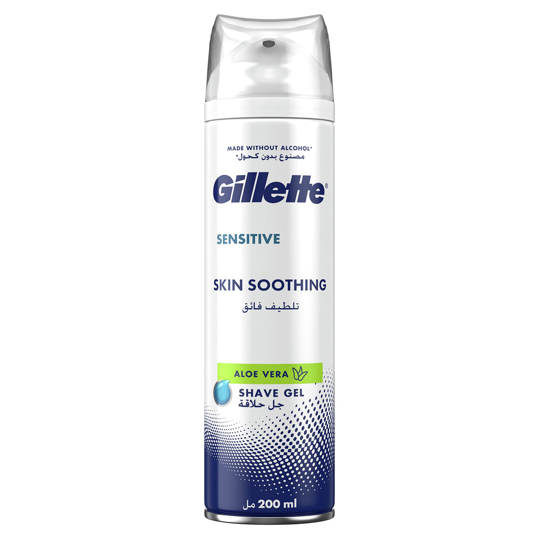 Gilette Sensitive Skin Soothing Aloe Vera Shave Gel 200 ml, Made Without Alcohol