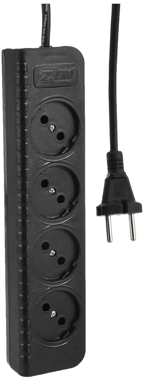 Generic Zero power strip 4 dual output 10a 1.5meter - black