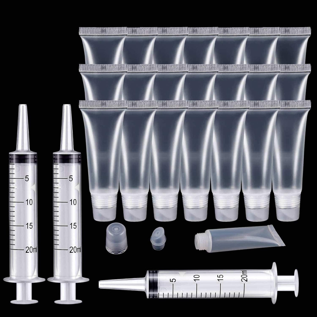 22 Packs Lip gloss Empty Tubes Containers(10ml),Travel empty bottle,Refillable Soft Cosmetic Squeeze Tubes For Women &Girls DIY Lip Gloss Cosmetics