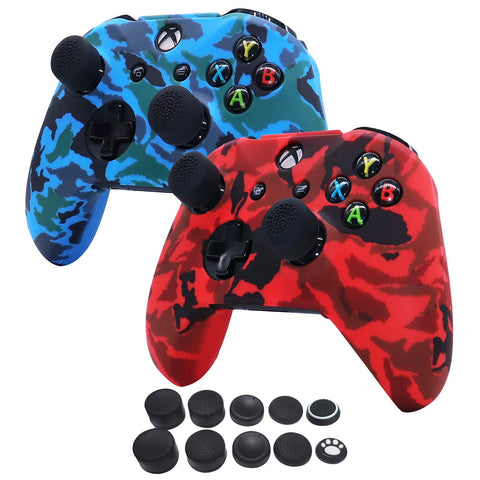 Skins for Xbox One S/X Controller ,HLRAO Silicone Cover Protector Case Accessories Set for Microsoft Xbox 1 Wireless/Wired Gamepad Joystick with 8 x FPS Pro Thumb Grip Caps + 2 Caps.