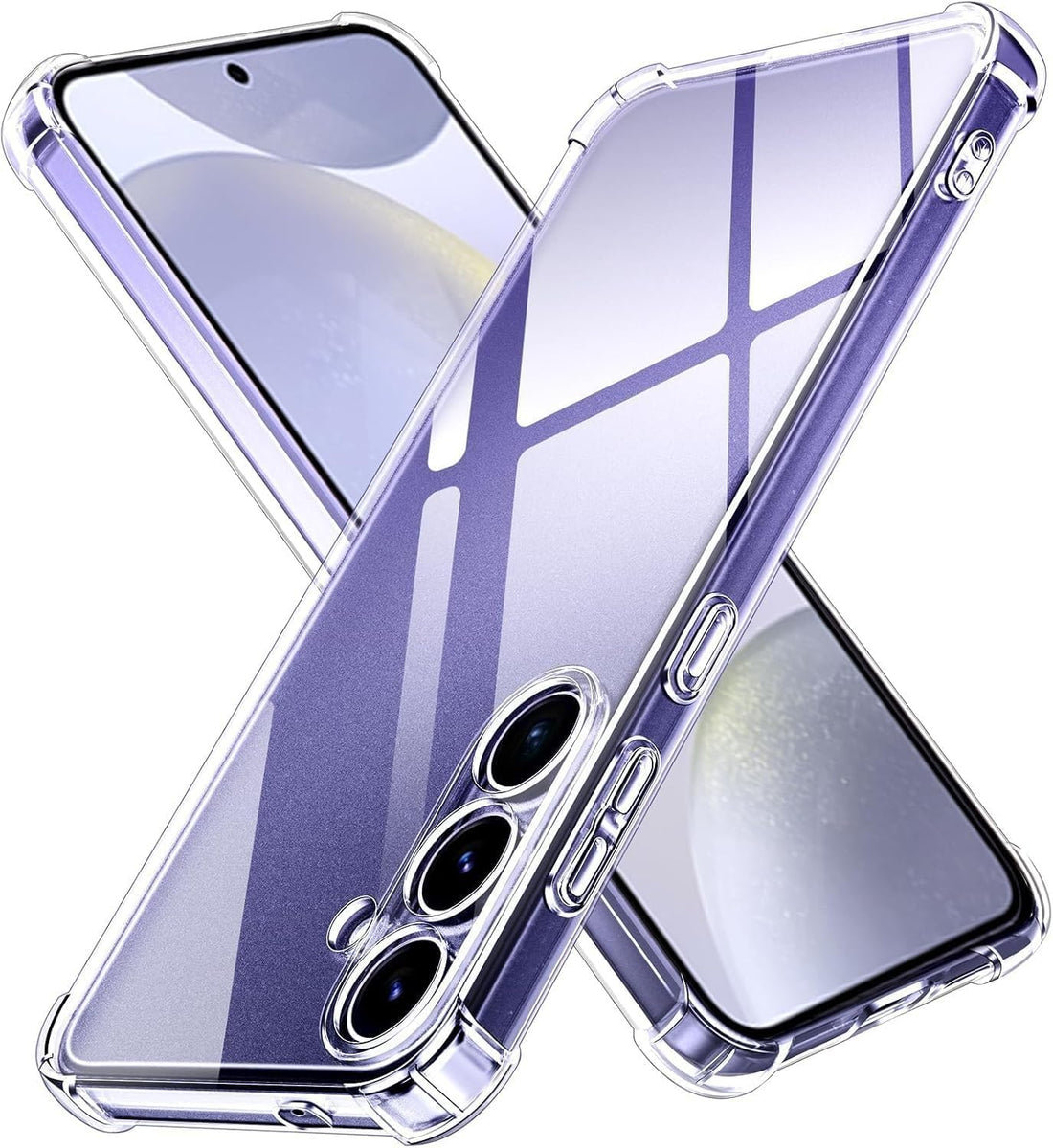 Dl3 Mobilak Case Compatible with Samsung S25, Cover Silicone Transparent TPU Gorilla Anti-shock Protector Camera Shockproof Corners - Clear
