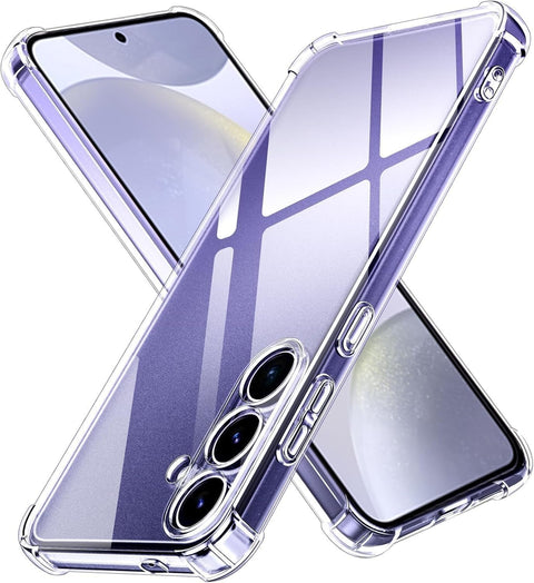 Dl3 Mobilak Case Compatible with Samsung S25, Cover Silicone Transparent TPU Gorilla Anti-shock Protector Camera Shockproof Corners - Clear