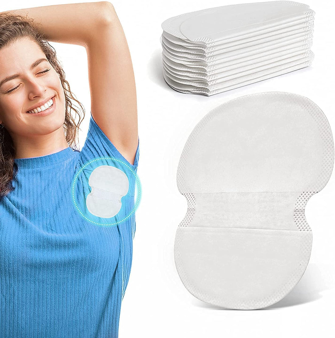 Armpit Sweat Pads for Women and Men, Disposable Underarm Pads for Sweating Women,Comfortable Unflavored, Non Visible (6 Pairs)