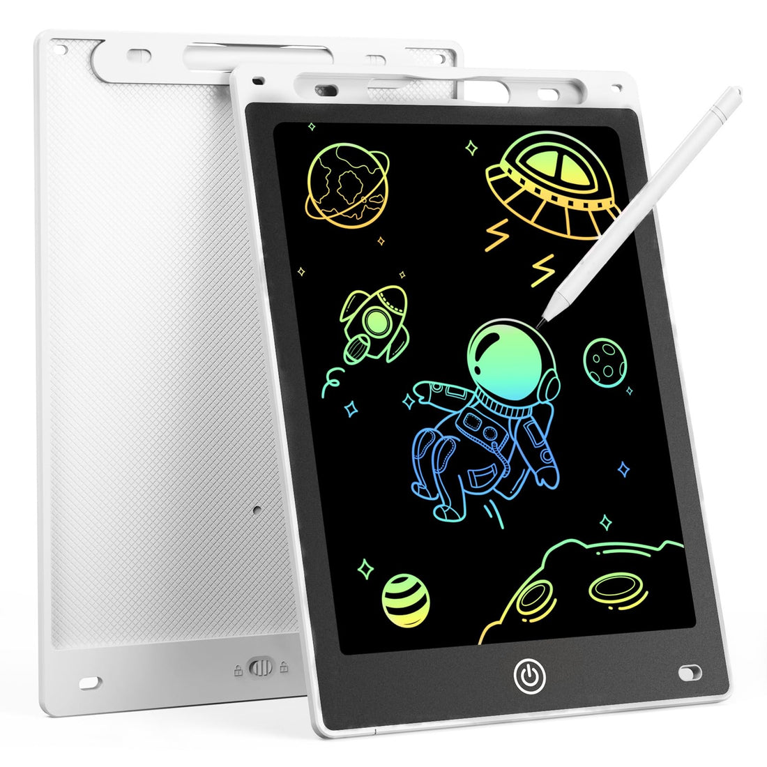 LostSoul Colorful 10 inch LCD Writing Tablet，Erasable Reusable Electronic Drawing Pads，Educational Birthday Gift for 3 4 5 6 7 8 Years Old Kids Girls Boys (White)
