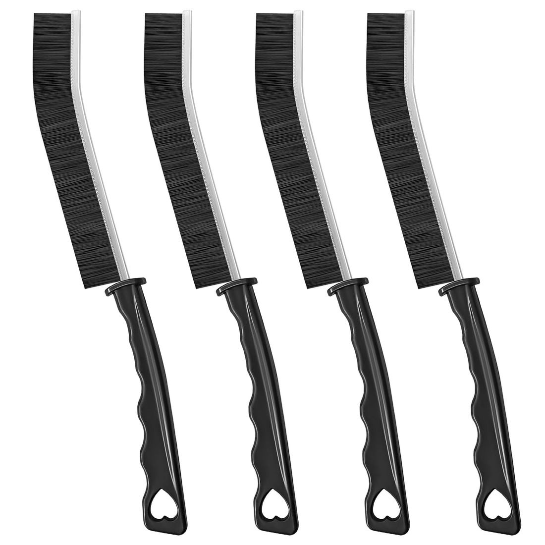 4TH Multi-Purpose Hard Bristle Crevice Cleaning Brush -Deep Reach Gap Cleaning Tool for Household Use -Versatile, Durable, Thin Brush to Clean Tight Spaces-4 Pcs