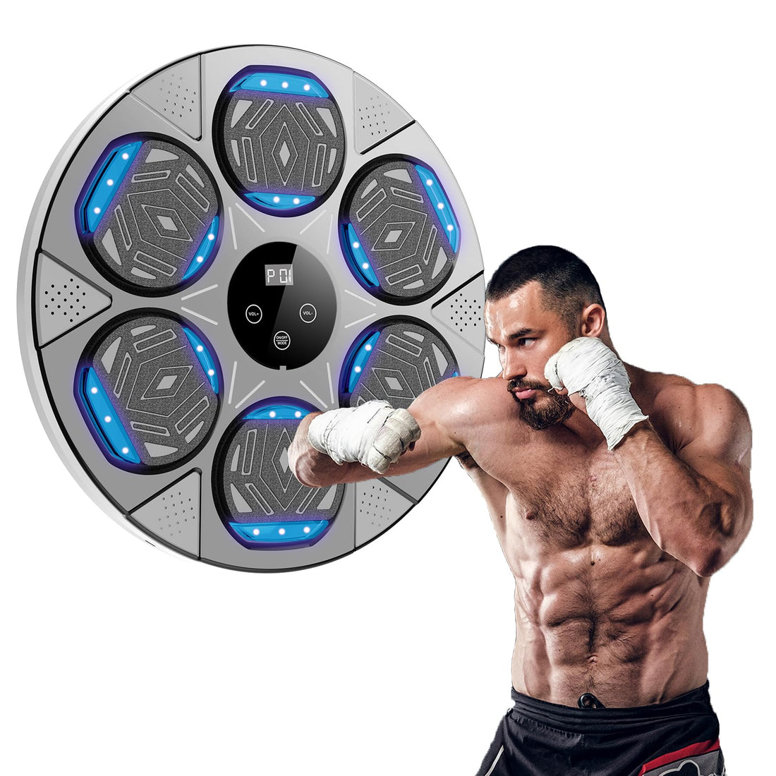 Smart Music Boxing Machine - Wall Mount Punching Target with Gloves for Home Gym, Office & Family Workouts