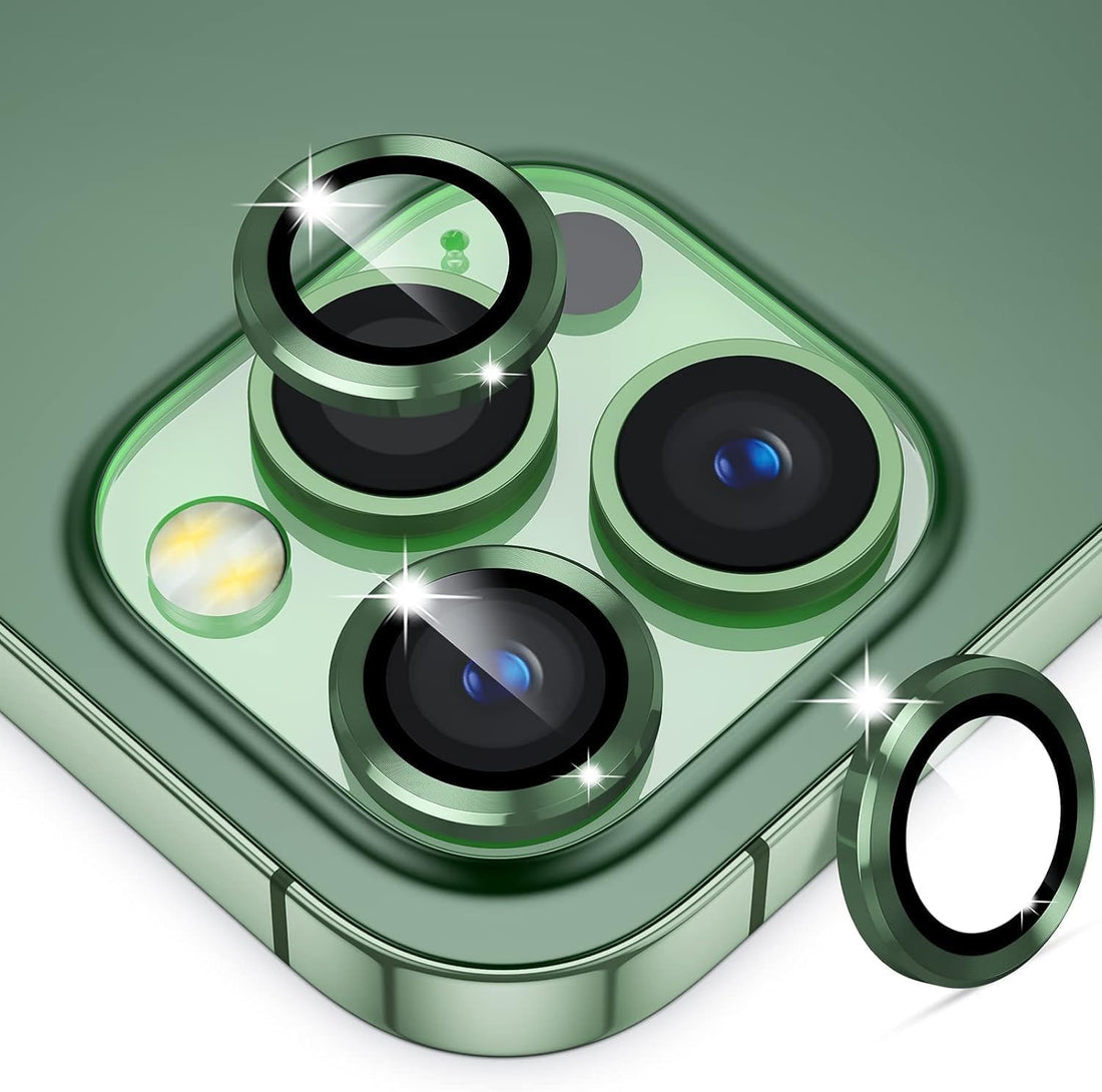 Nopatia Camera Lens Protector Compatible with iPhone 12 Pro Tempered Glass Metal 9H Hardness Metal Camera Ring Scratch Resistant [HD Clear] [Wear Resistant] Shockproof (Green)