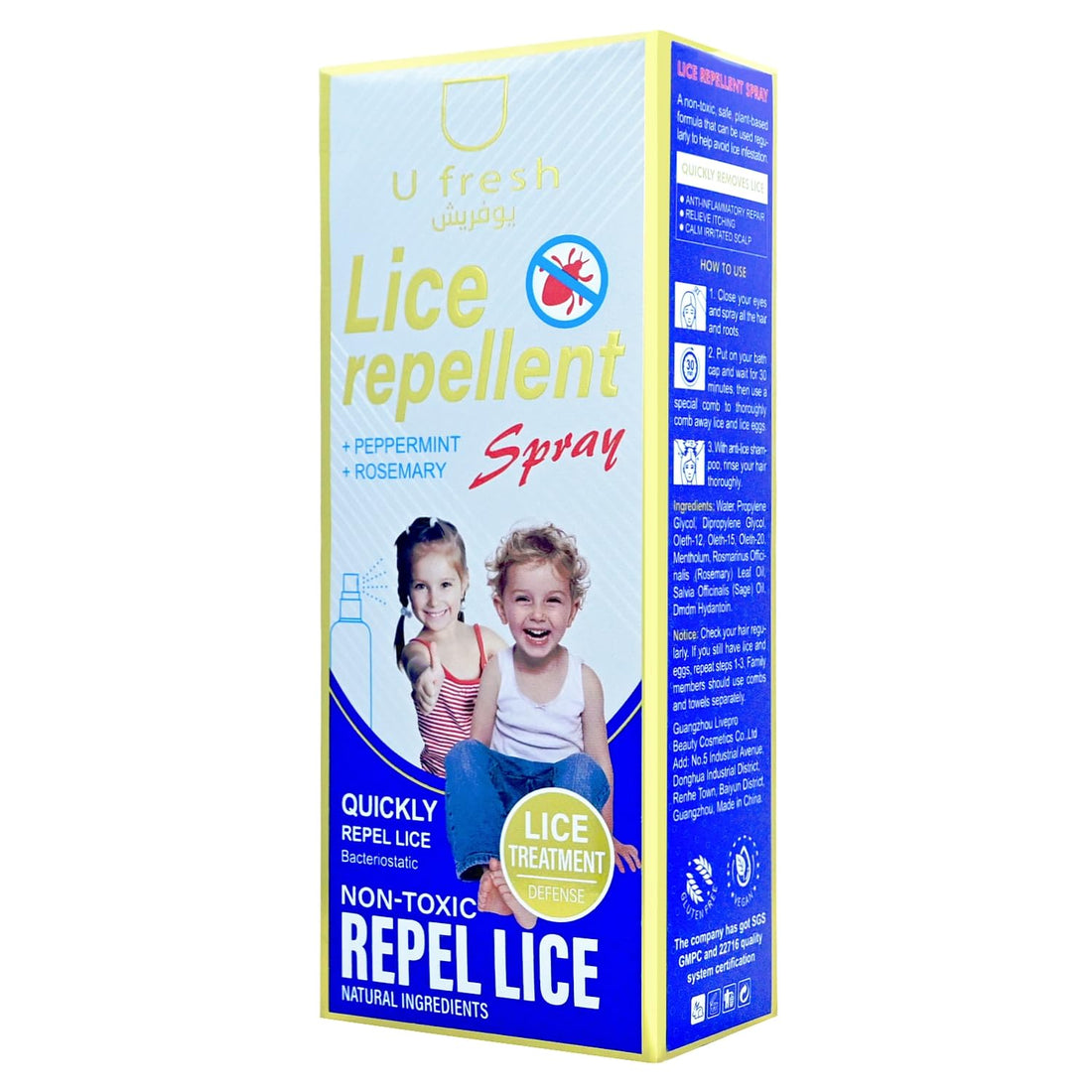 U Fresh Mint Anti-Lice Spray with Rosemary 120ml