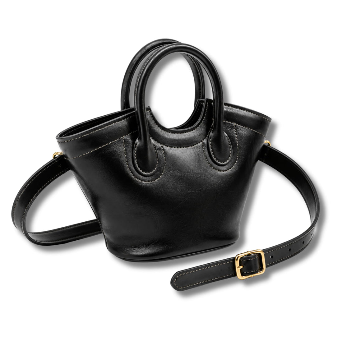 AYSLE 1679 Women’s Glossy Leather Top Handle & Crossbody Bag | Minimal Elegant Design | Zipper Closure | Adjustable Strap | 12 Colors | 16×24×9 CM