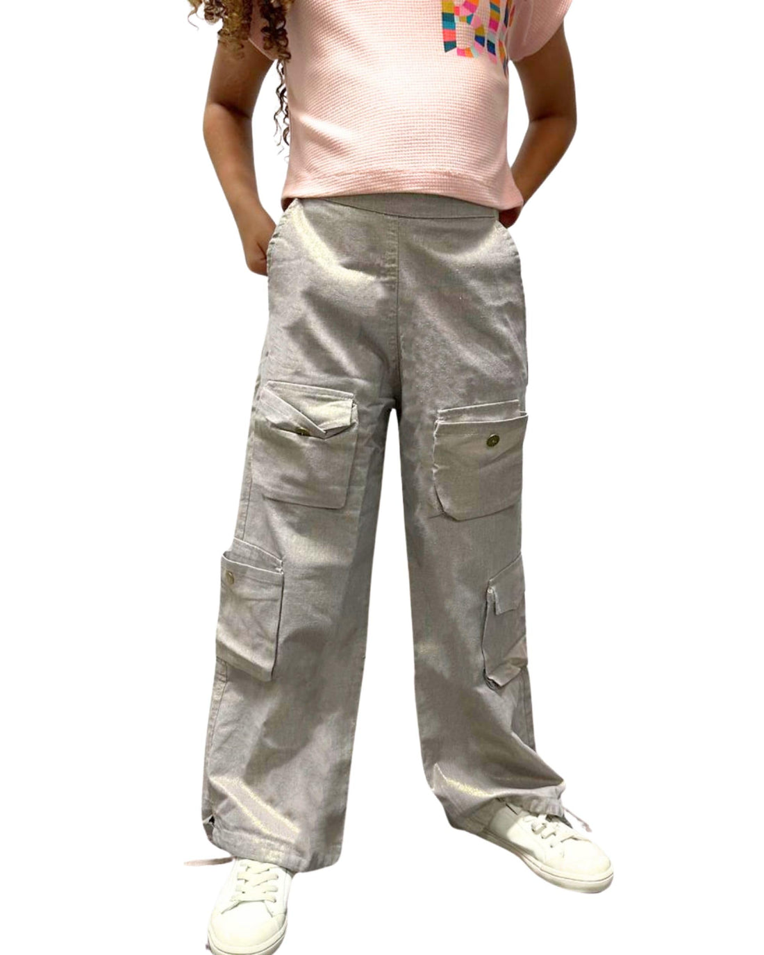 Jodi Mini | Front Pocket Pants | Grey Glow | Sutitable for Girls