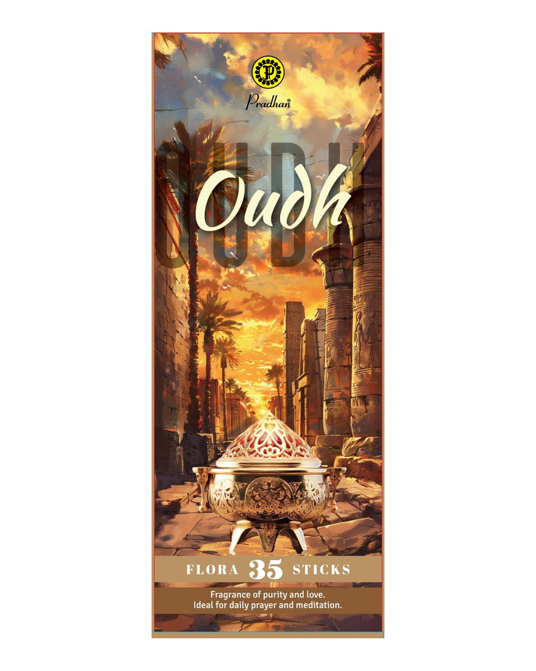 بخÙˆر بردÙ‡اÙ† اÙ„Ù‡Ù†دÙ‰ - Pradhan Flora Indian Oud Incense Stick 35-Pack