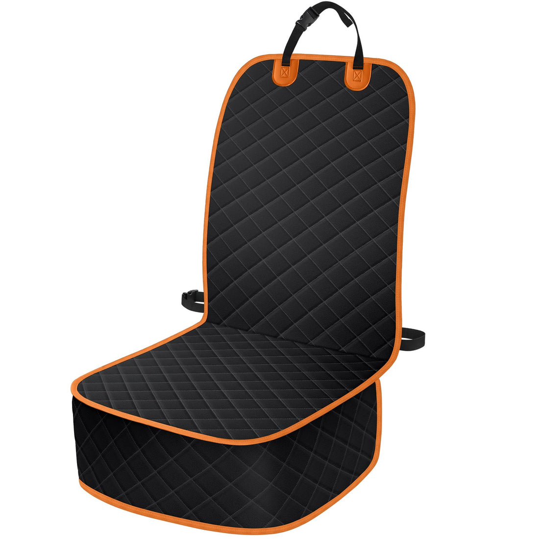 ELONGRIVER Dog Car Seat Covers, Waterproof Front Seat Cover for Dogs, Scratch-Proof, Nonslip Pet Passenger Seat Cover Protector, Universal Fit for Cars Trucks SUVs, Standard Size, Black with Orange