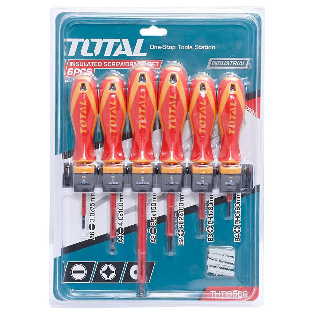 Total Tools 6 Pieces Insulated Screwdriver Set Thtis566