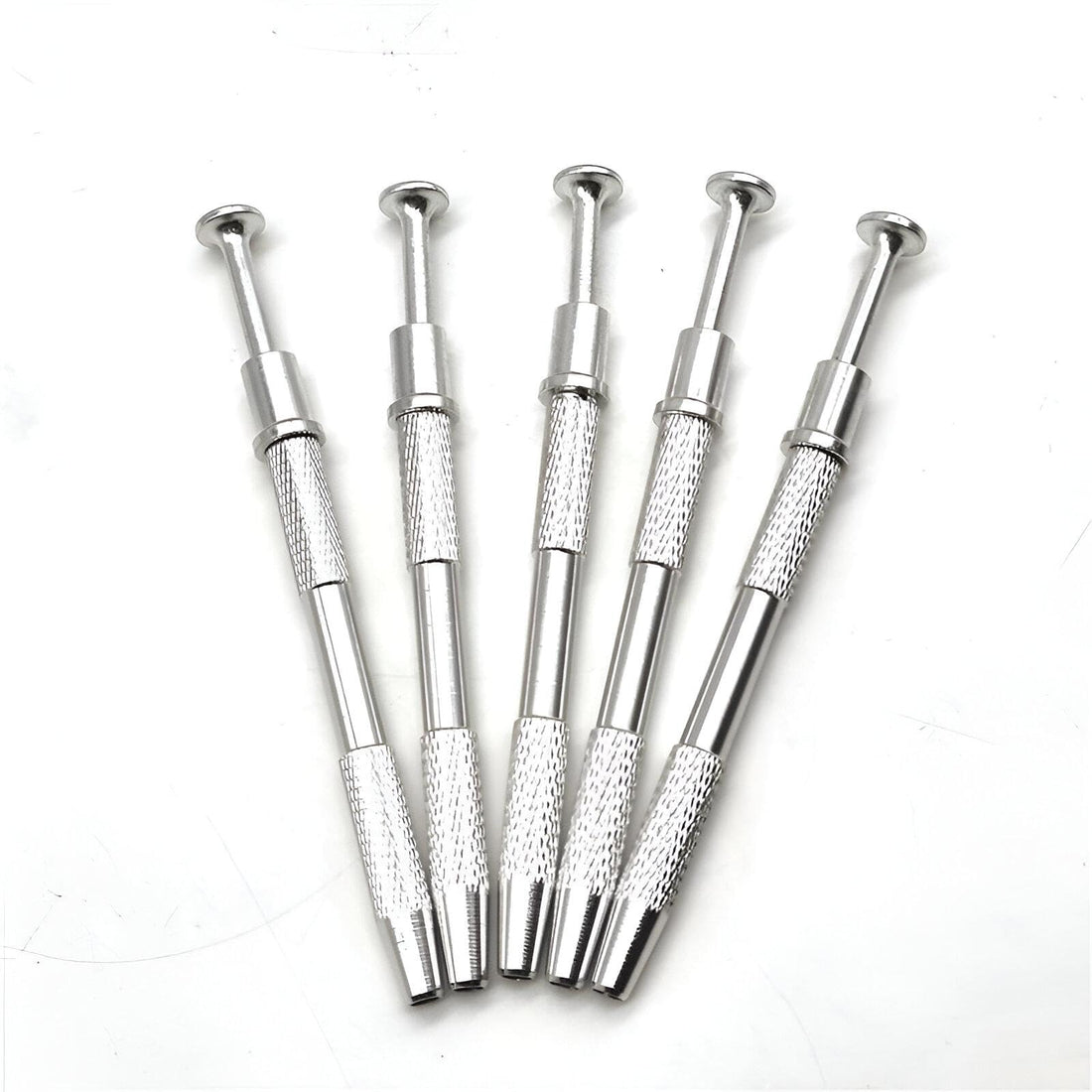 Precision Grabber - Stainless Steel Four-Prong Retracting Claw Tool for Securely Holding Small Jewelry, Stones, Beads, and Delicate Electronic Components with Firm Non-Slip Grip (Silver) (5PCS)