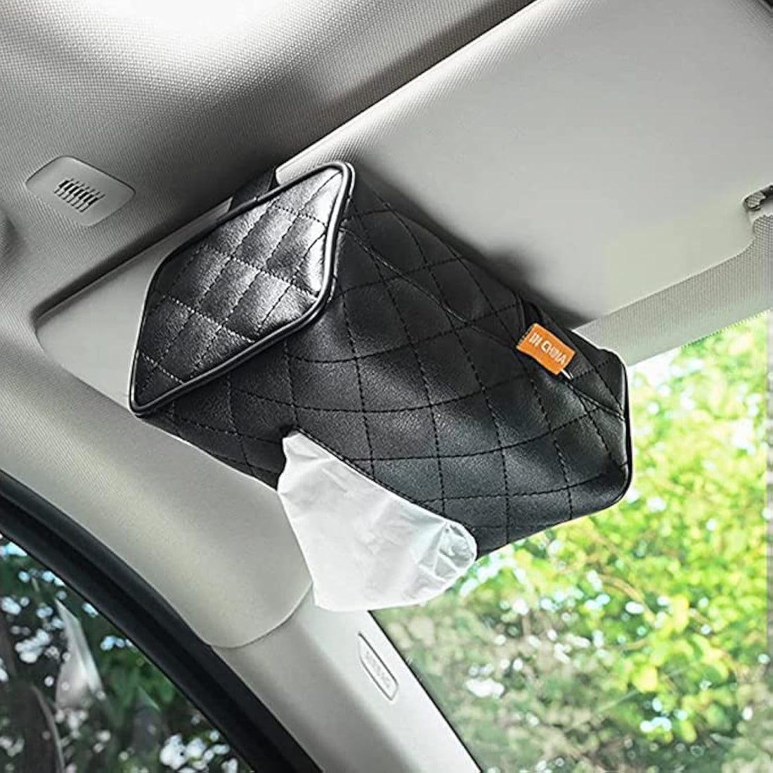 Generic Car Tissue Box Holder, Universal Fit, Sun Visor Tissue Cover, Black, 30x20x10 cm, 100g, Interior Car Organizer Accessory