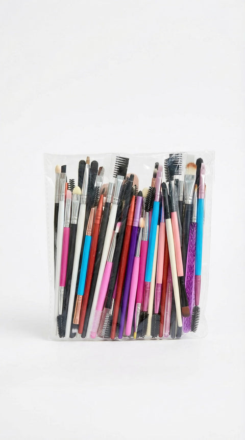 Professional Makeup Brush Set for Makeup Artists, Eye Drawing, Eyebrows, Lash Tinting and Lining, All in One Case with Wide Variety of Fine and Soft Cosmetic Aids