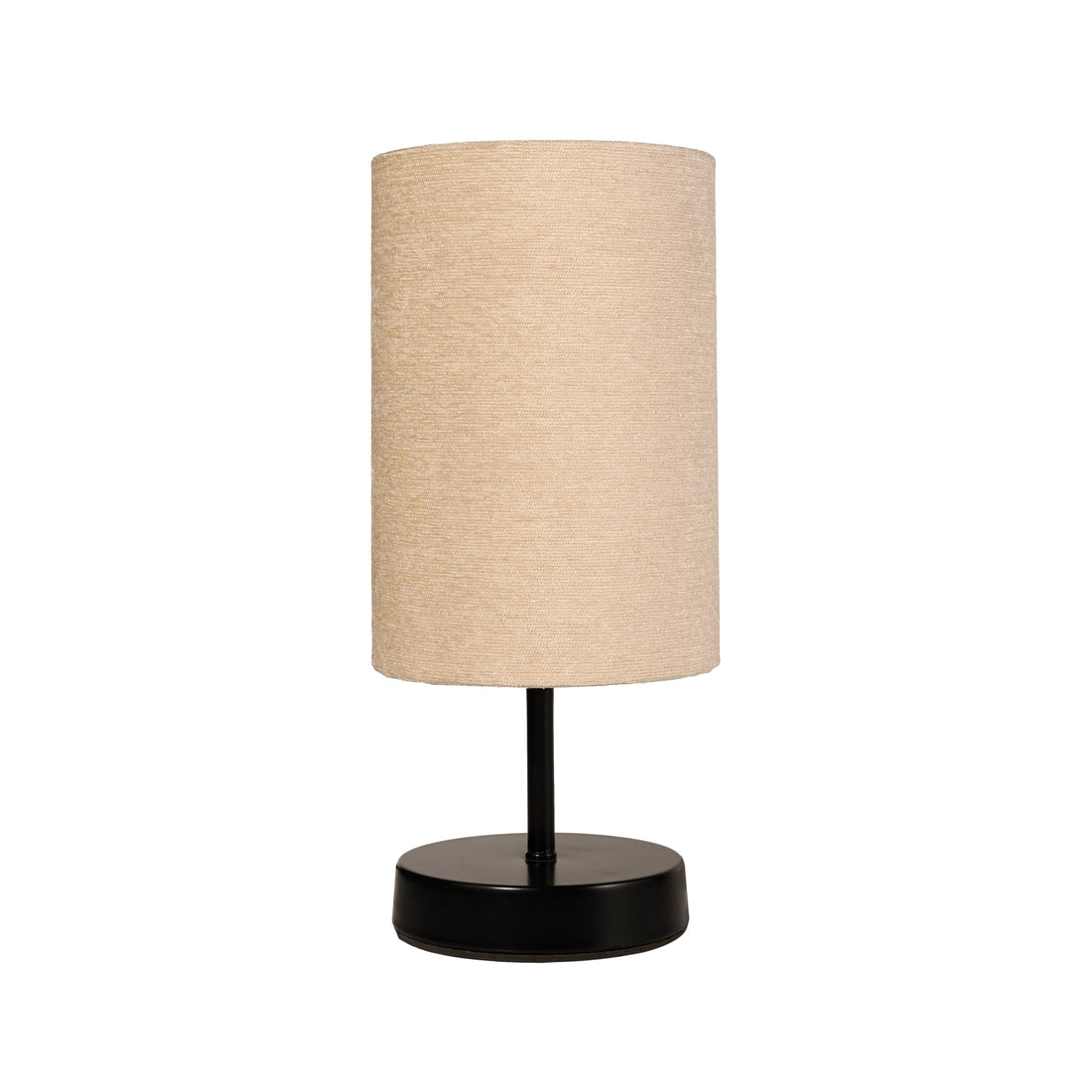 El Rawda Lighting - Elegant Beige Metal Table Lamp with Unique Fabric Shade - RL-TL-B-043