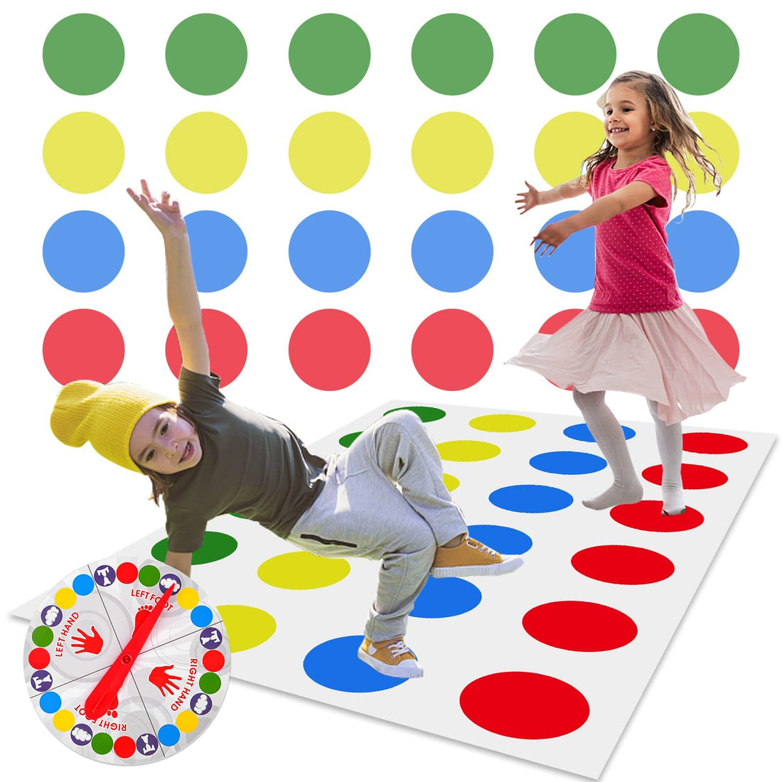 WUGU Twister Games for Children 6 Years and Adults, Fun Balance Board Game, Twister Balance Floor Game Pad Party and Birthday Game, Team Game, Family Game