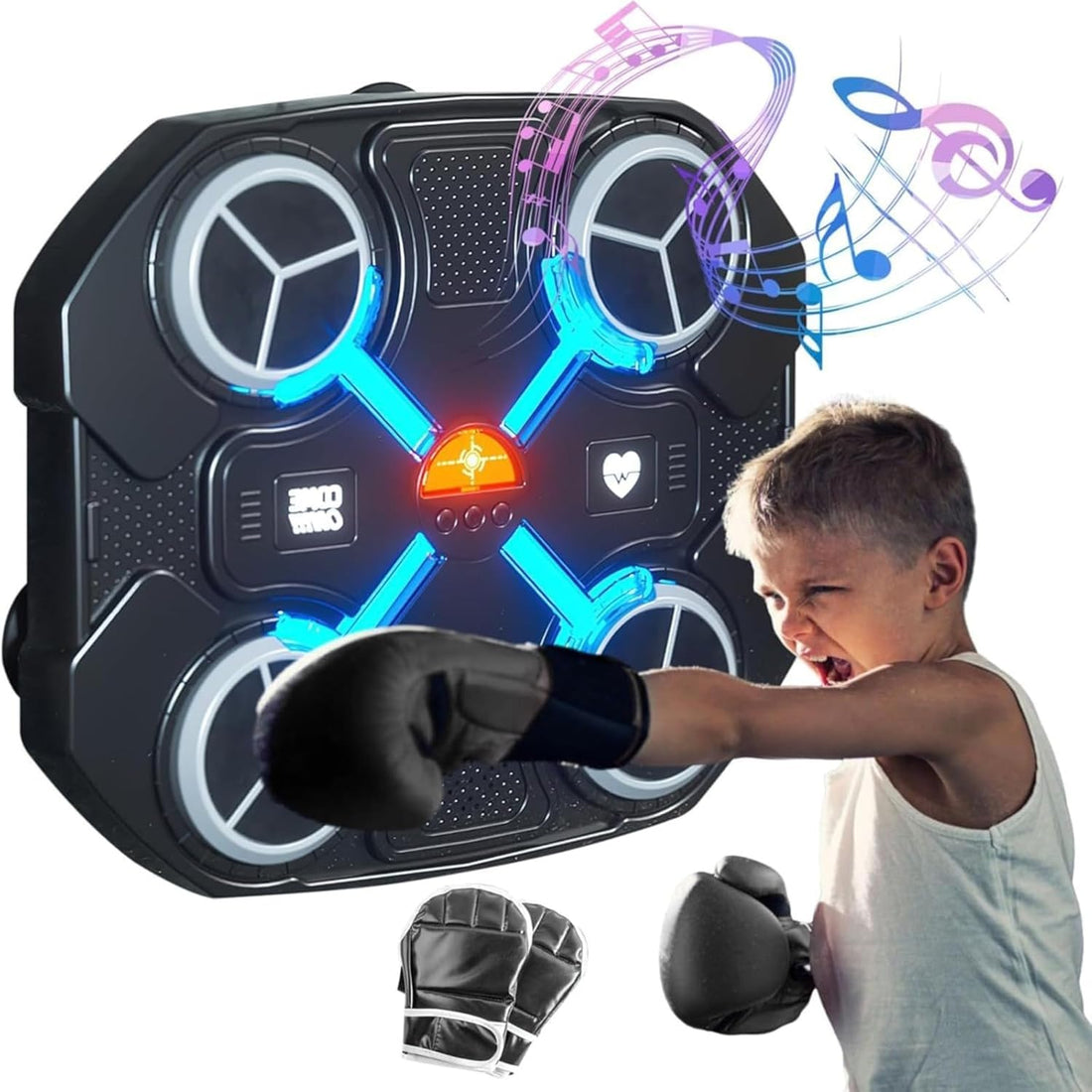 Drumstone 𝟏𝟓 𝐘𝐄𝐀𝐑𝐒 𝐖𝐀𝐑𝐑𝐀𝐍𝐓𝐘 Smart Bluetooth Music Boxing Machine with Gloves – Wall-Mounted LED Screen Trainer for Professional Workouts | Adjustable Lights & Rhythm