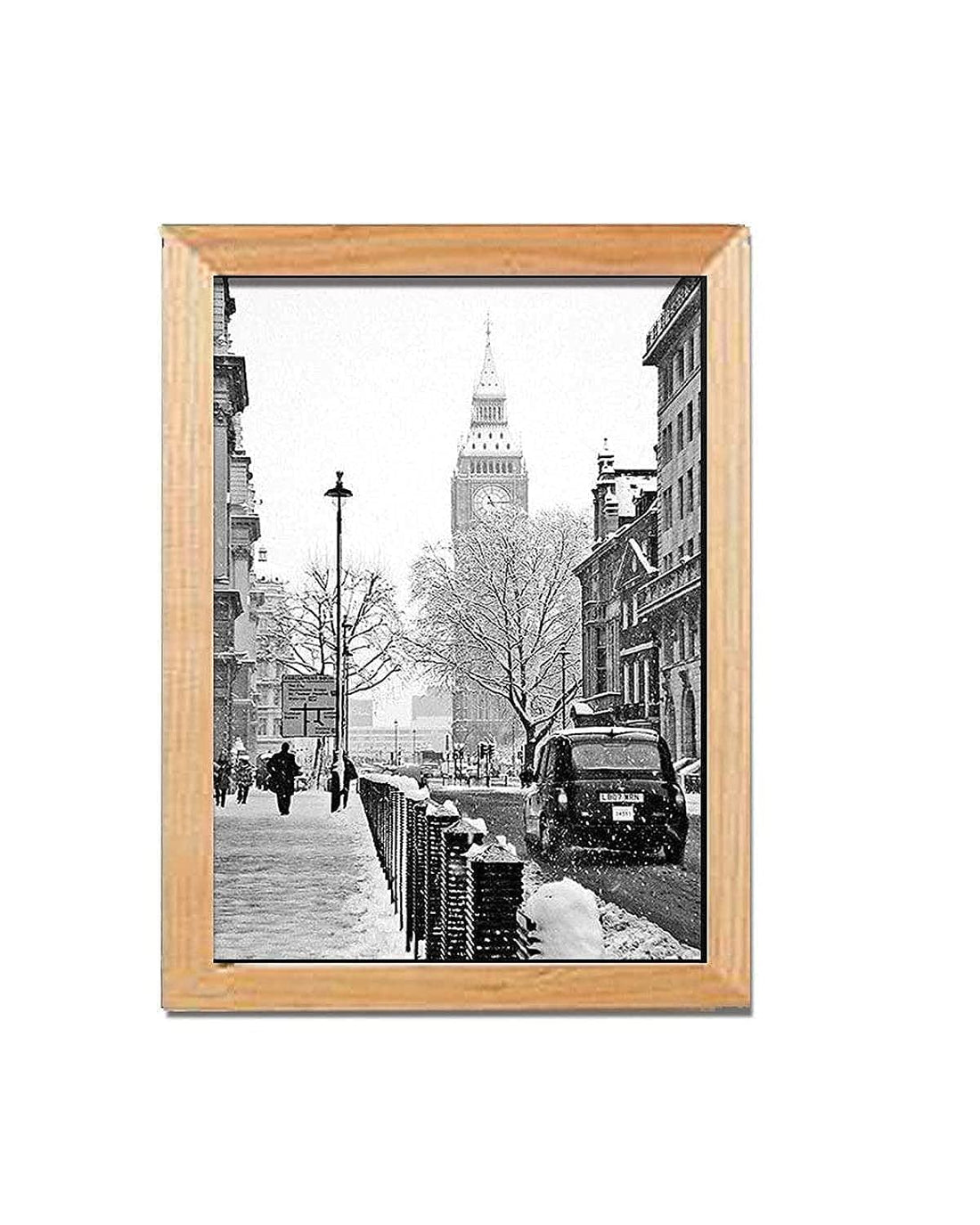 BIG BEN LONDON - Wooden Frame with Glass - Printed Poster Tableau wall art BZL-146-24322-WD