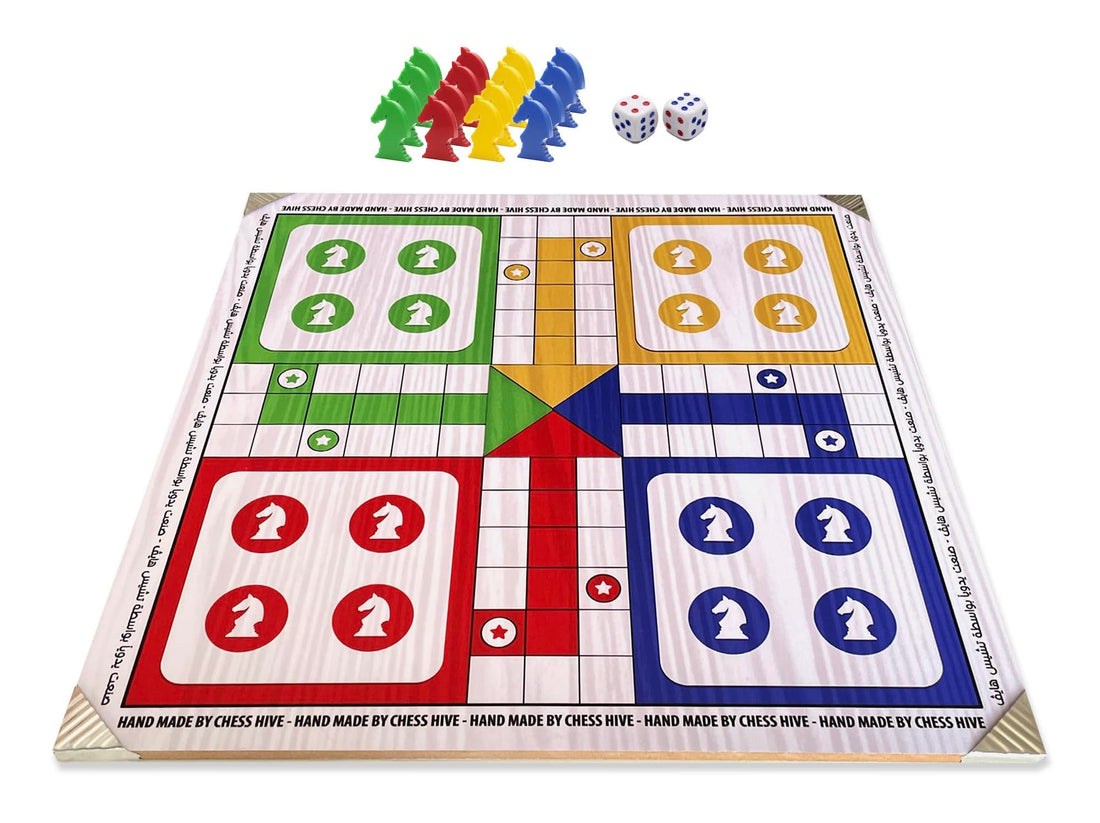 PREMIUM HANDMADE WOOD BOARD 40X40CM VINTAGE COLLECTION GAMES (LUDO EDITION)