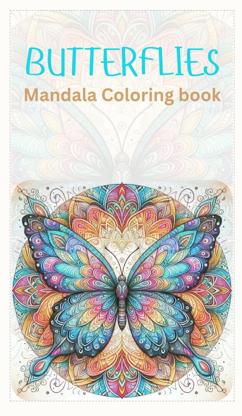 Coloring Book 24 Professional Drawing Suitable for Adults and Kids Gifted (butterflies)