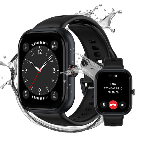 HONOR Choice D4 Smart Watch (BOT-WB01), 1.85'' HD Display, Heart Rate & SpO2 Monitoring, 120+ Workout Modes, IP68 Waterproof, Smart Notifications, Sleek Lightweight Design - Black