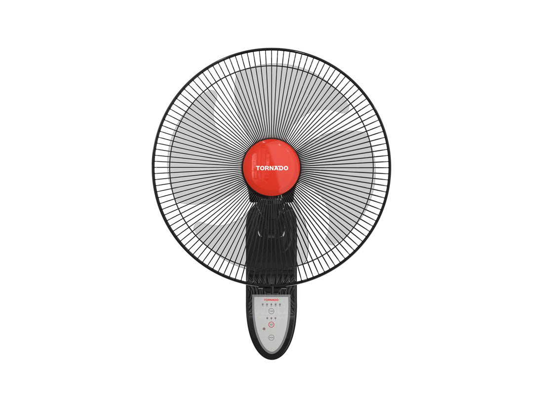 TORNADO Wall Fan 16 Inch 4 Blades Remote Black EPS-16R